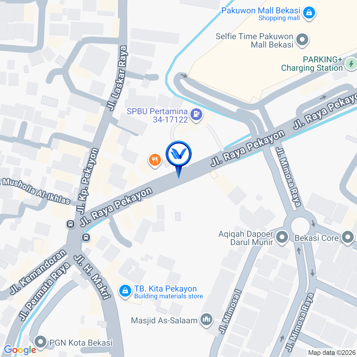 Peta Lokasi JL. Raya Pekayon (Depan SPBU Pertamina, Pakuwon Mall), Bekasi
