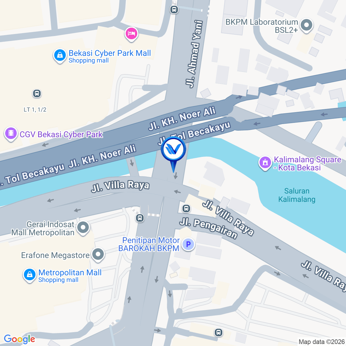 Peta Lokasi JL. Jendral Ahmad Yani, Bekasi