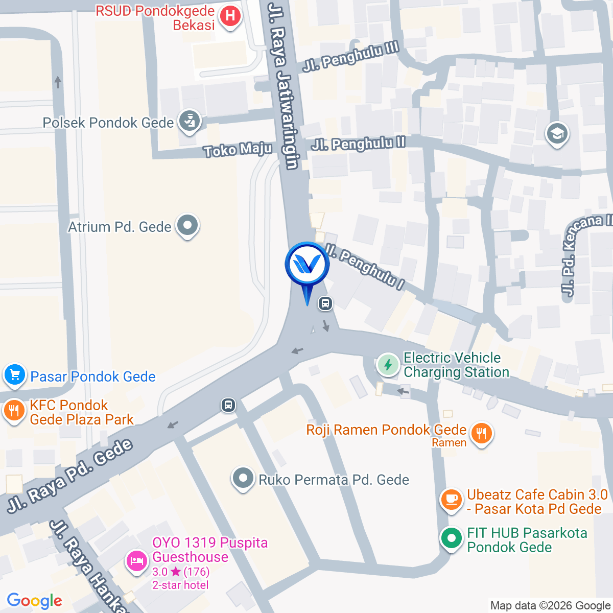 Peta Lokasi JL. Raya Pondok Gede ( Pasar Pondok Gede ), Bekasi