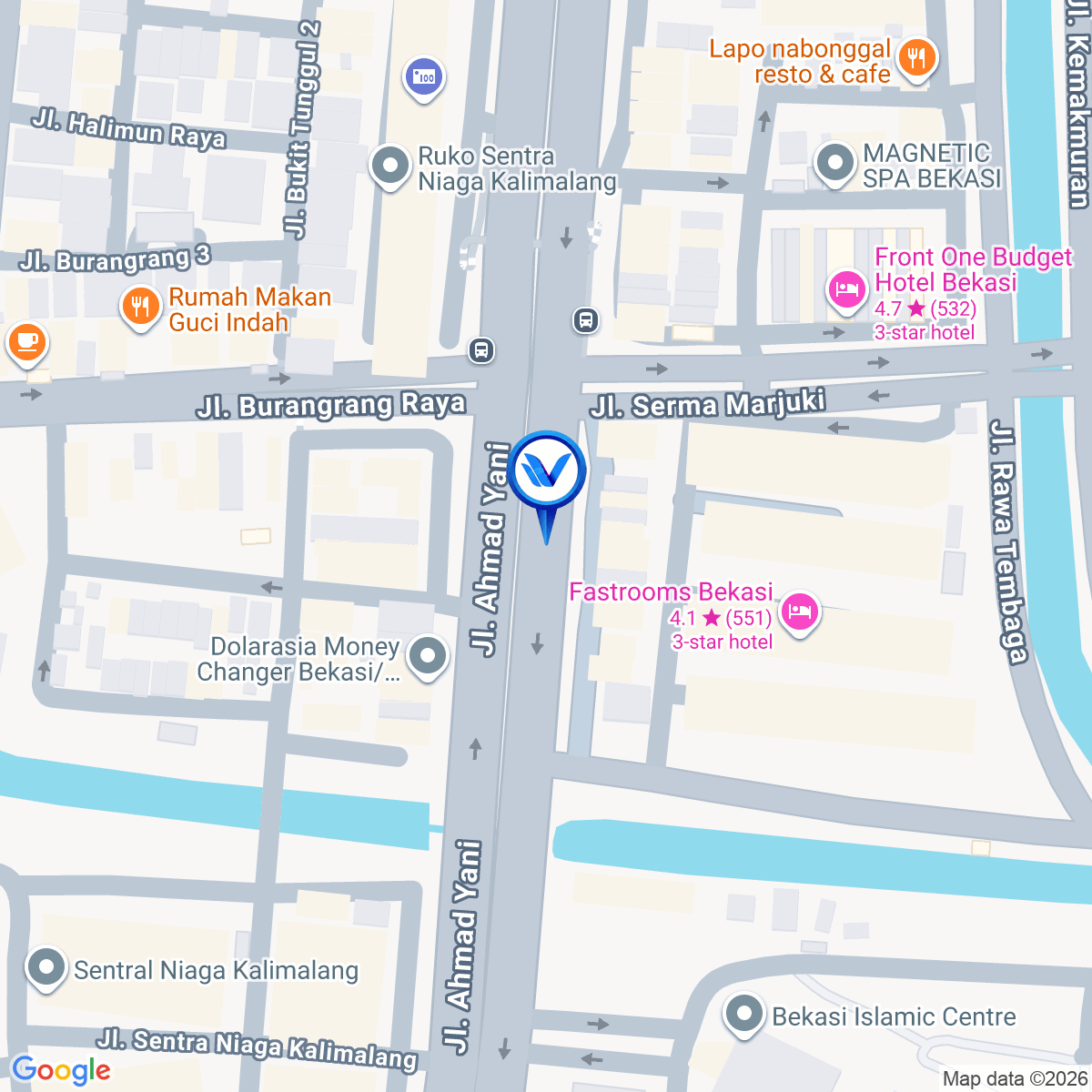 Peta Lokasi JL. Jendral Ahmad Yani (Depan Ruko Sentra Niaga Bank Mandiri), Bekasi