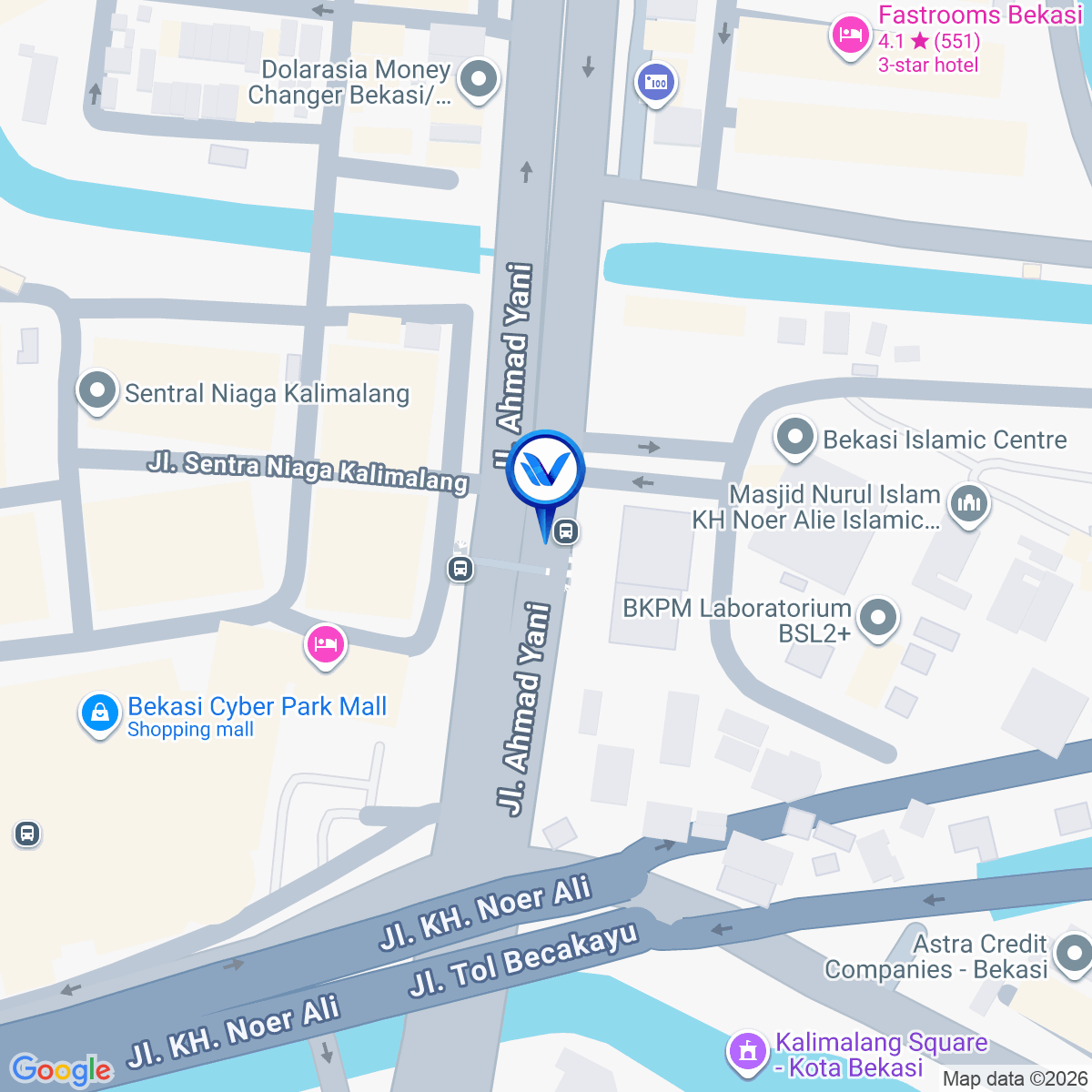Peta Lokasi JL. Ahmad Yani (Depan Islamic Center), Bekasi