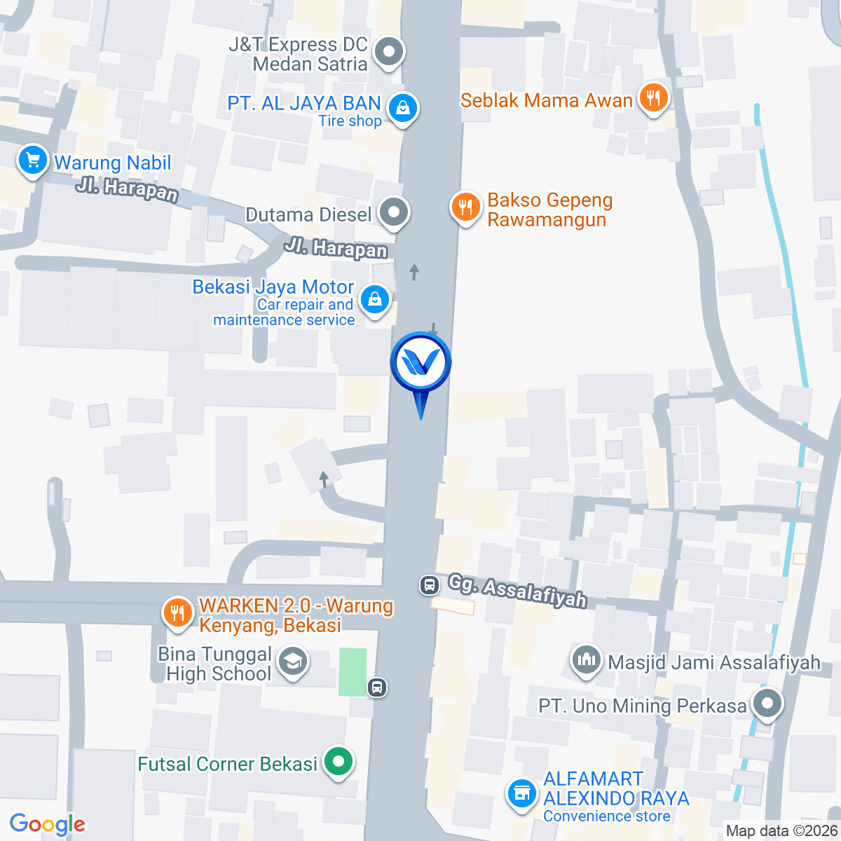 Peta Lokasi JL. Sultan Agung (dekat Kawasan Pabrik Alexindo), Bekasi
