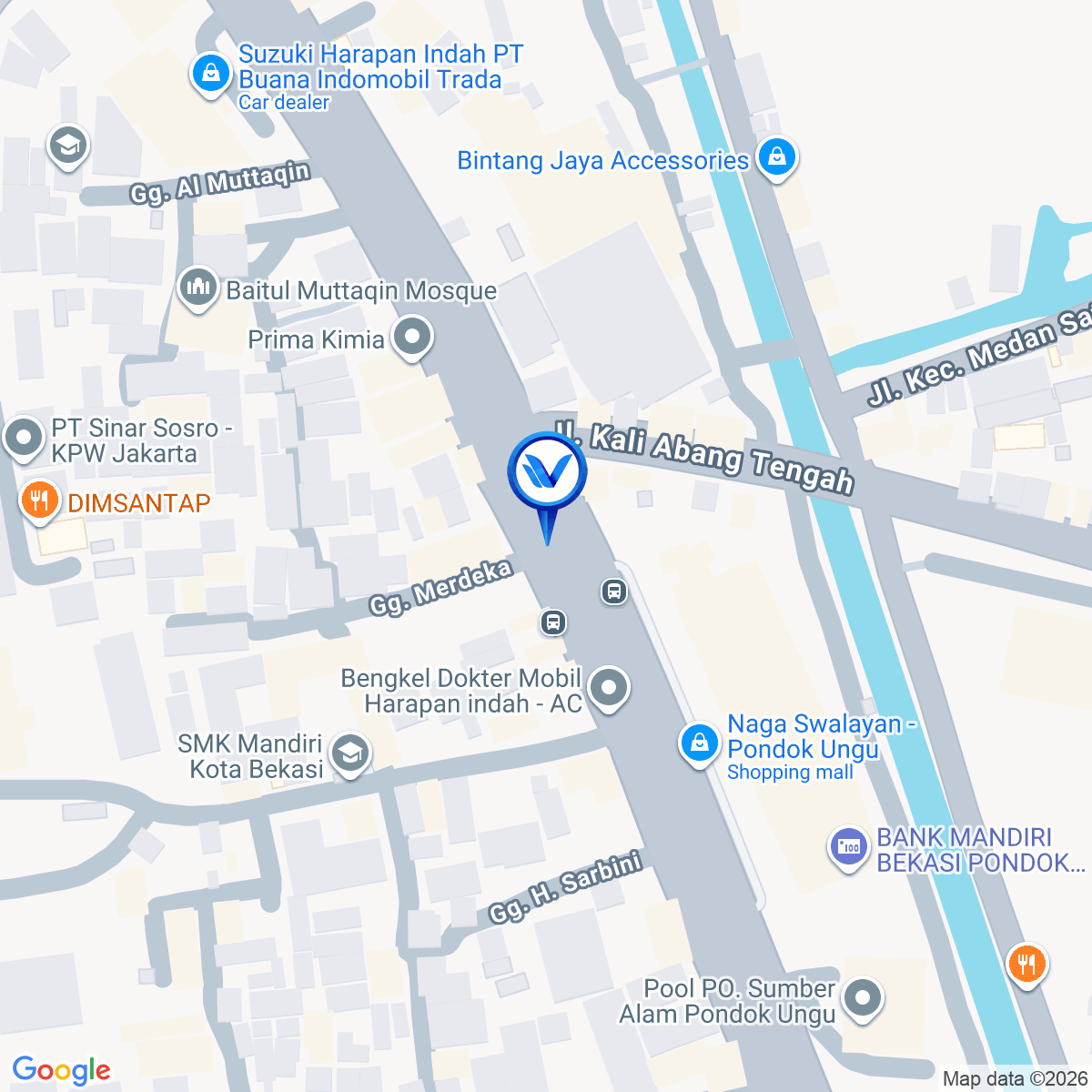 Peta Lokasi JL. Sultan Agung (depan Naga Swalayan), Bekasi