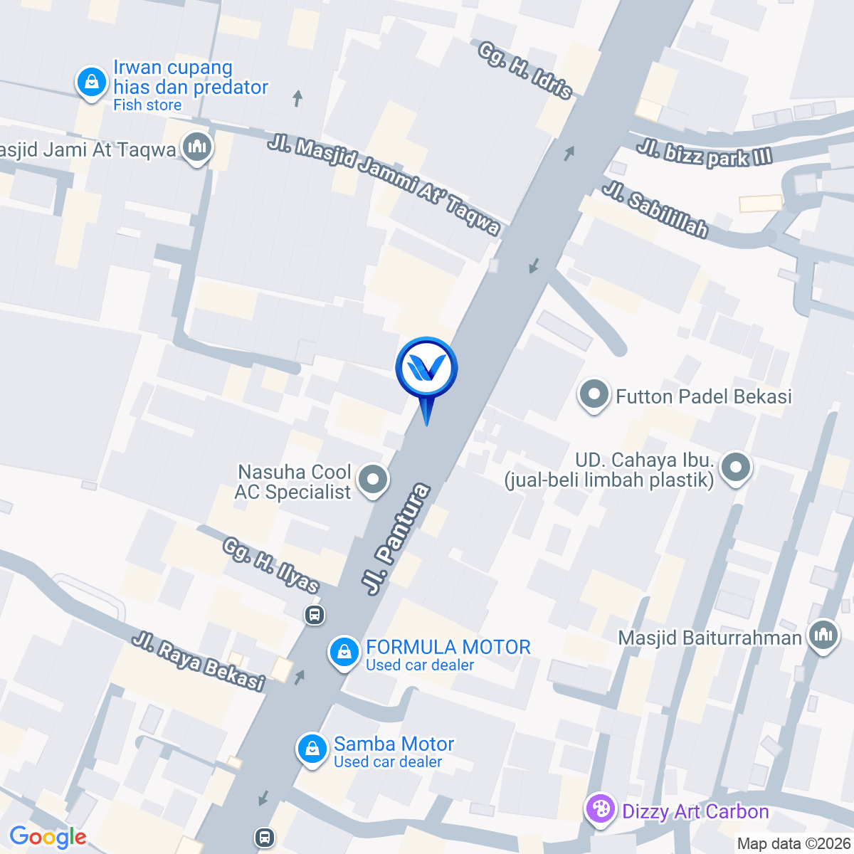 Peta Lokasi JL. Sultan Agung (dekat Kawasan Pabrik Hitachi), Bekasi