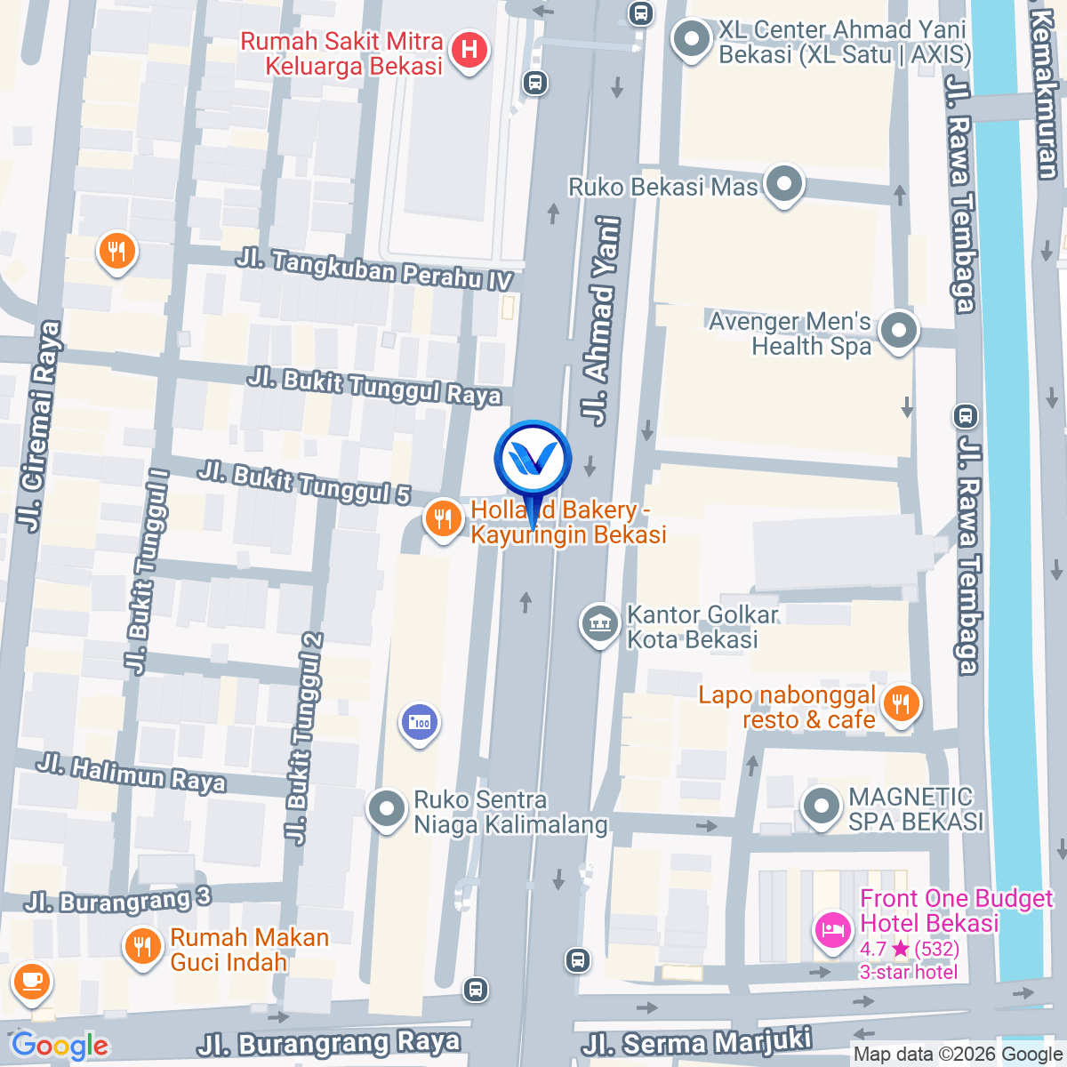 Peta Lokasi JL. JEND. AHMAD YANI, BEKASI