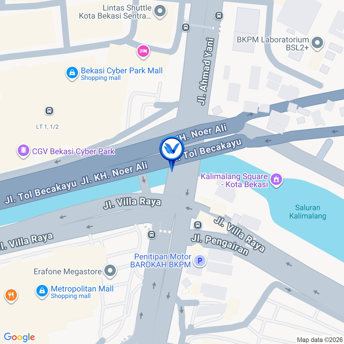 Peta Lokasi JL. Jendral Ahmad Yani, Kota Bekasi