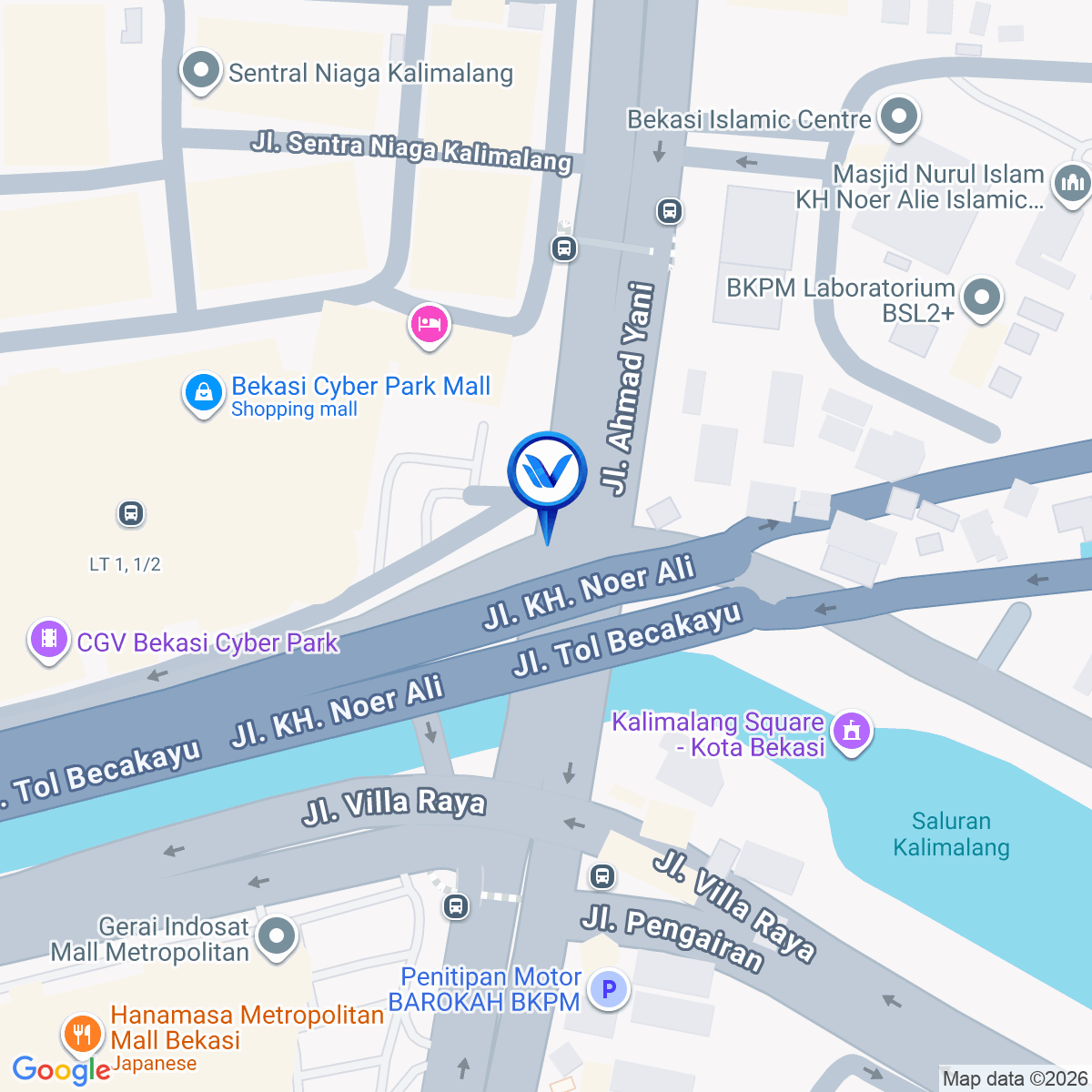 Peta Lokasi JL. AHMAD YANI ( DEPAN HOTEL ASTON, BEKASI CYBER PARK ), Bekasi