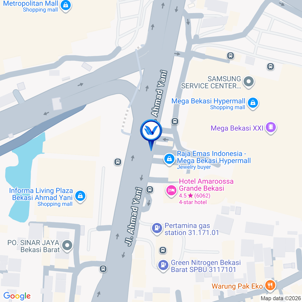Peta Lokasi JL. AHMAD YANI ( DEPAN MEGA BEKASI HYPERMALL ), Bekasi