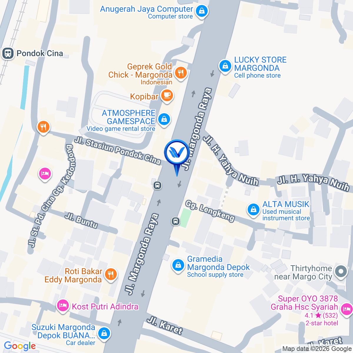 Peta Lokasi JL. Margonda Raya No. 378, Depok