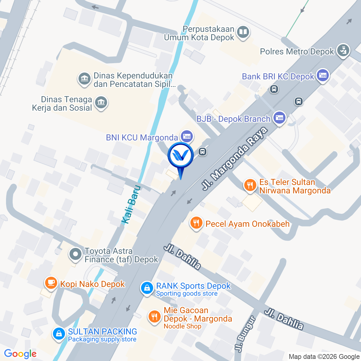Peta Lokasi JL. Margonda Raya (BNI Walikota), Depok