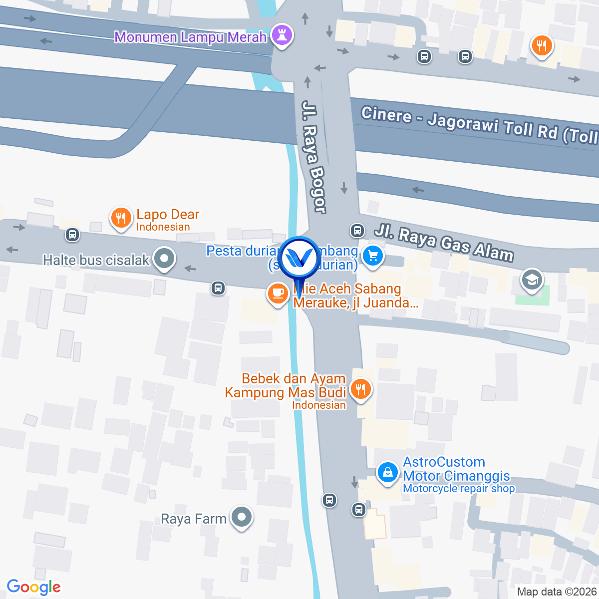 Peta Lokasi JL. Juanda (Keluar Tol Cisalak), Depok