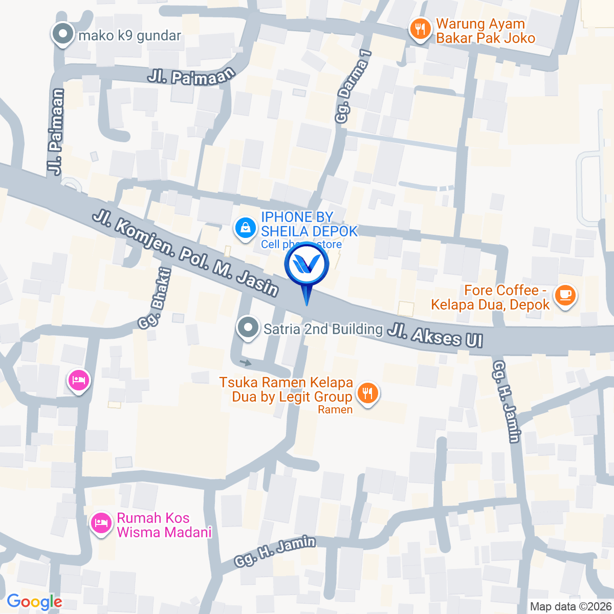 Peta Lokasi JL. Akses UI, Depok