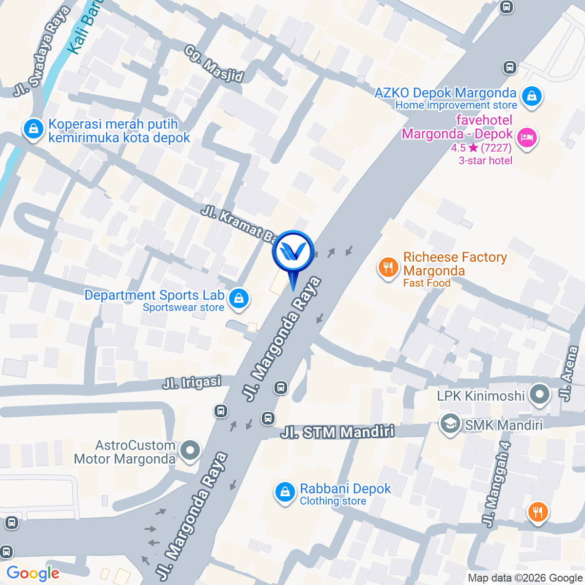 Peta Lokasi JL. Margonda Raya - Ruko Graha (to Depok), Depok
