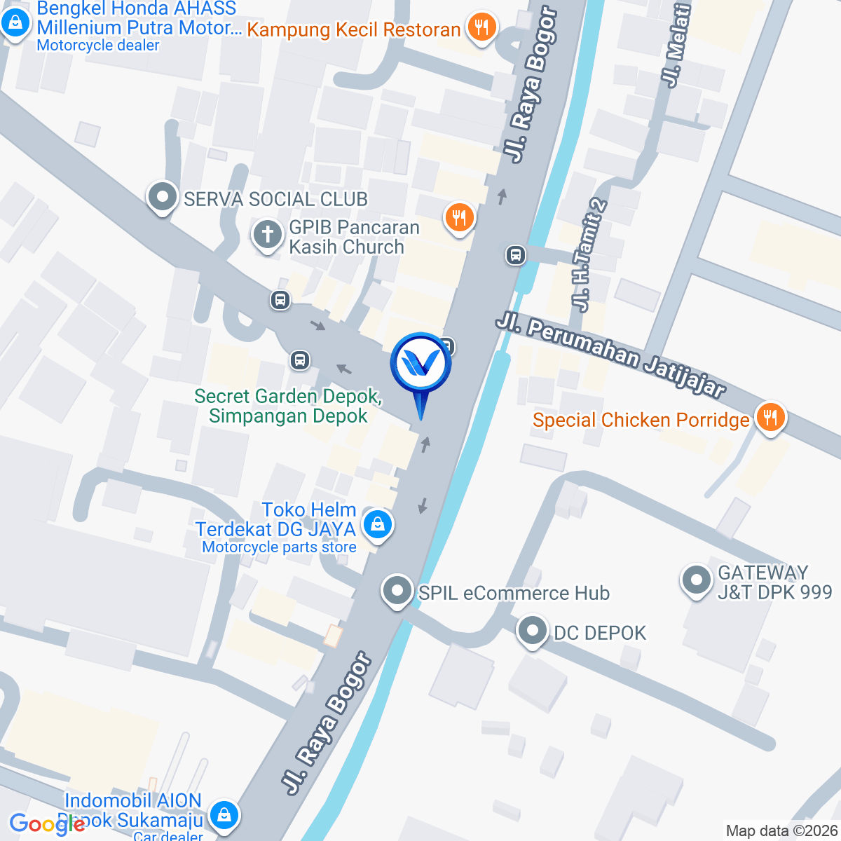 Peta Lokasi JL. Raya Bogor Jatijajar, Depok