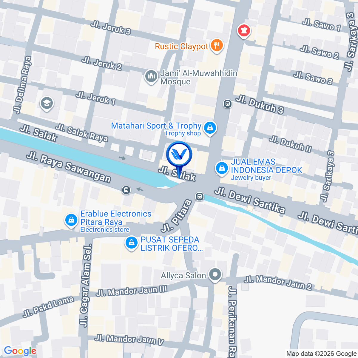 Peta Lokasi Jl. Dewi Sartika - Jl. Raya Sawangan, Depok