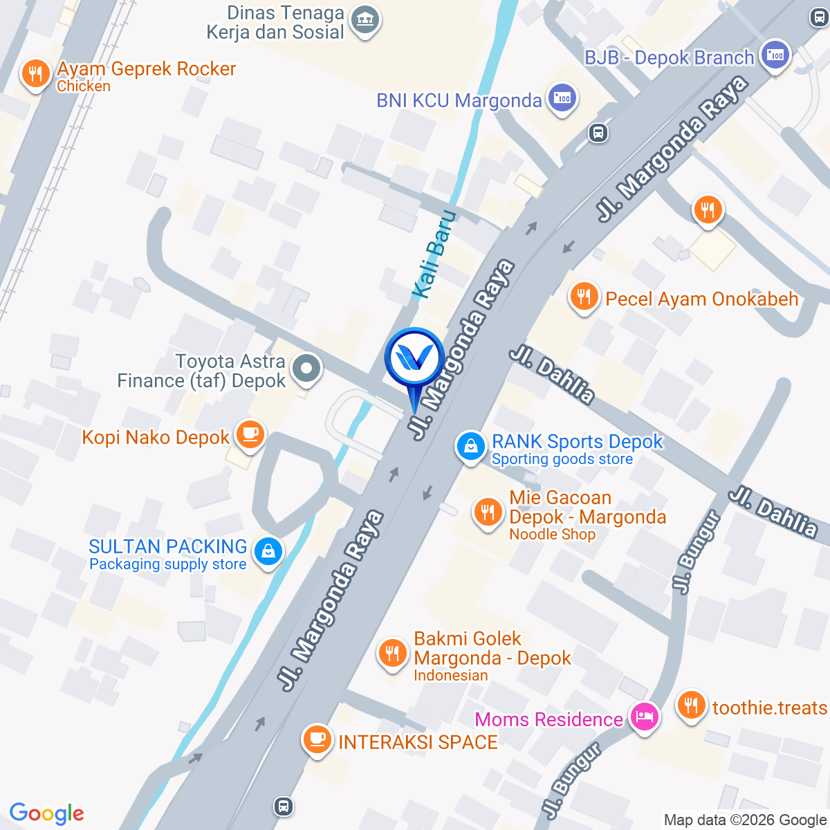 Peta Lokasi JL. Margonda Raya (Kopi Nako), Depok