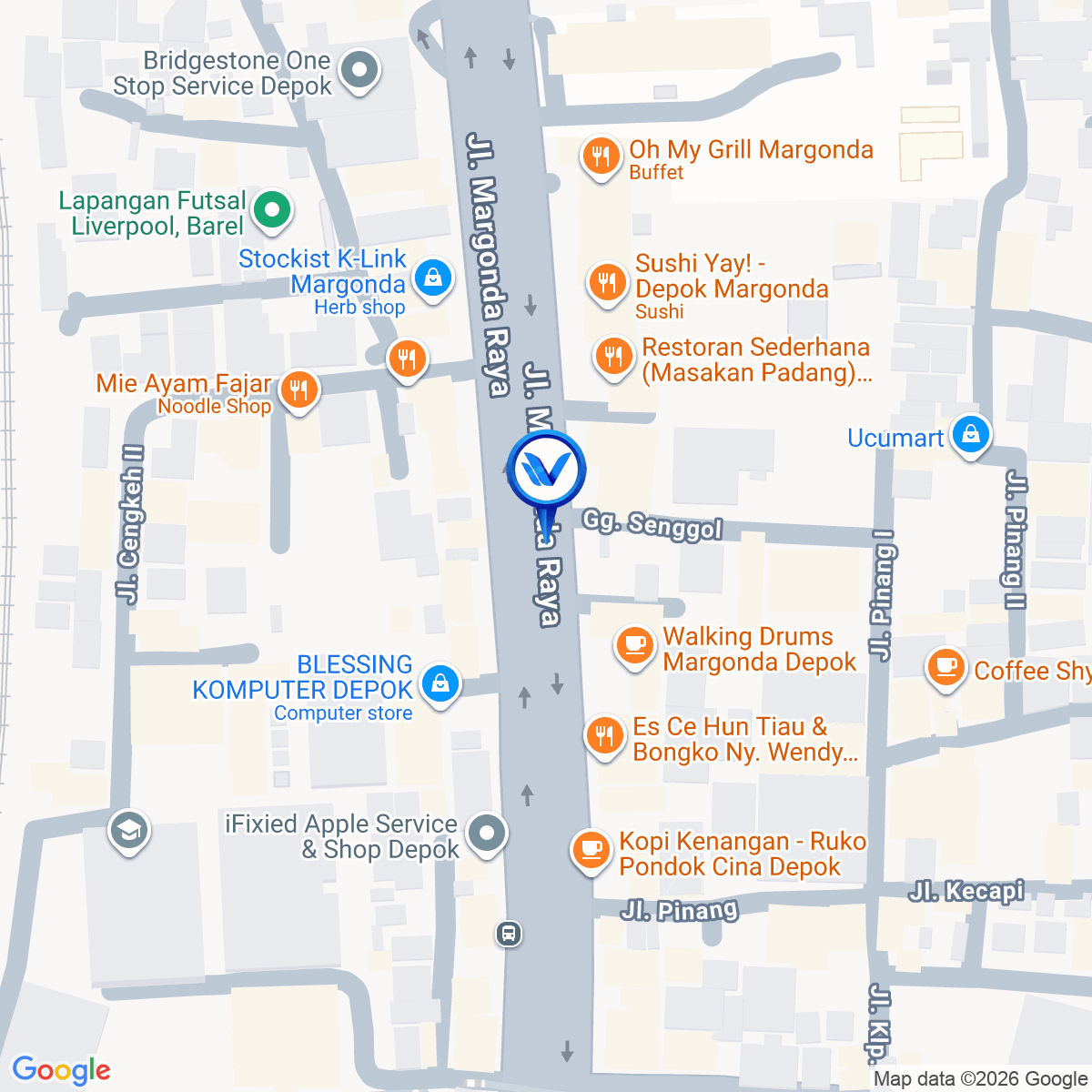 Peta Lokasi JL. Raya Margonda (Dekat Showroom Vespa), Depok