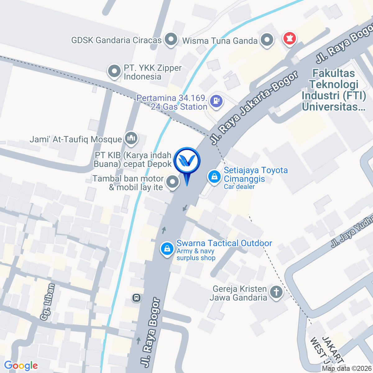 Peta Lokasi JL. Raya Bogor KM 27, Depok