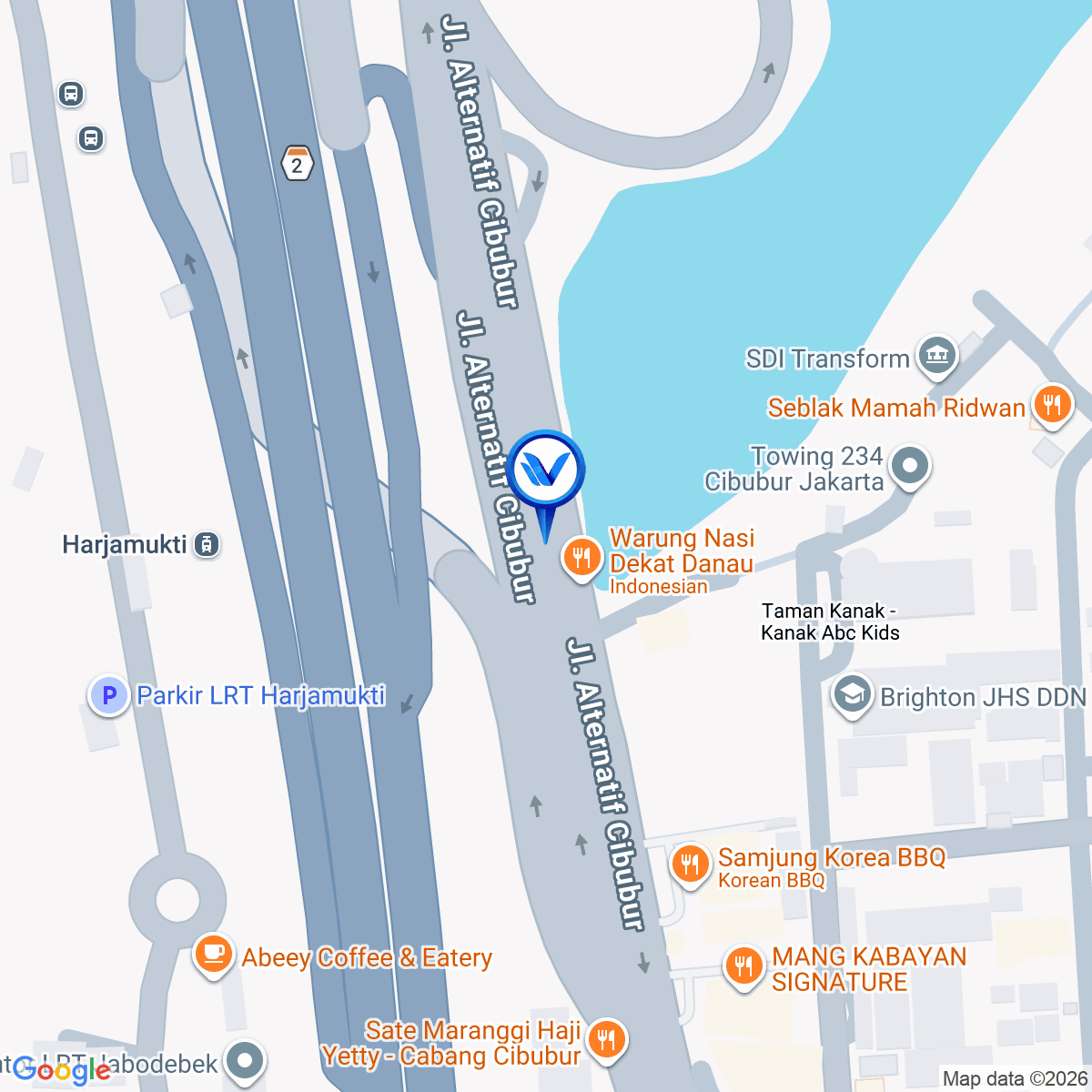 Peta Lokasi JL. Transyogi (Setelah Pombensin Buperta), Depok
