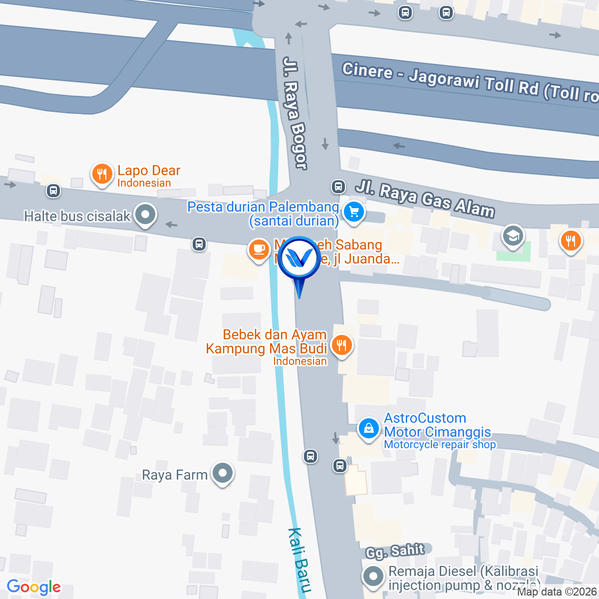 Peta Lokasi Jl. Raya Bogor, Depok