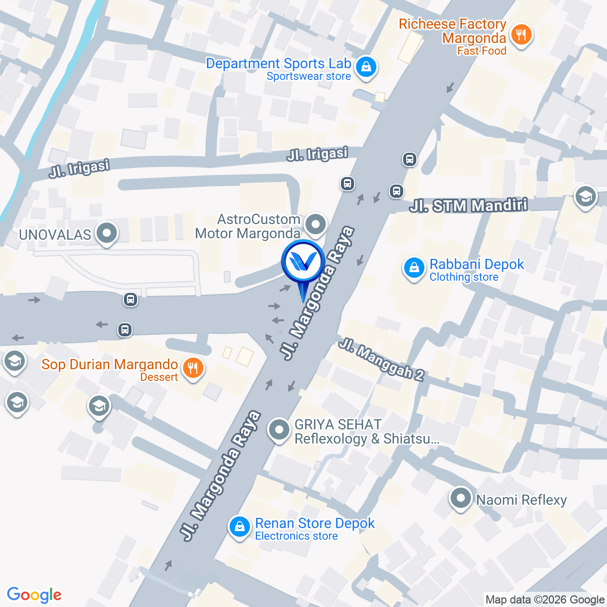 Peta Lokasi Jl. Raya Margonda, Depok