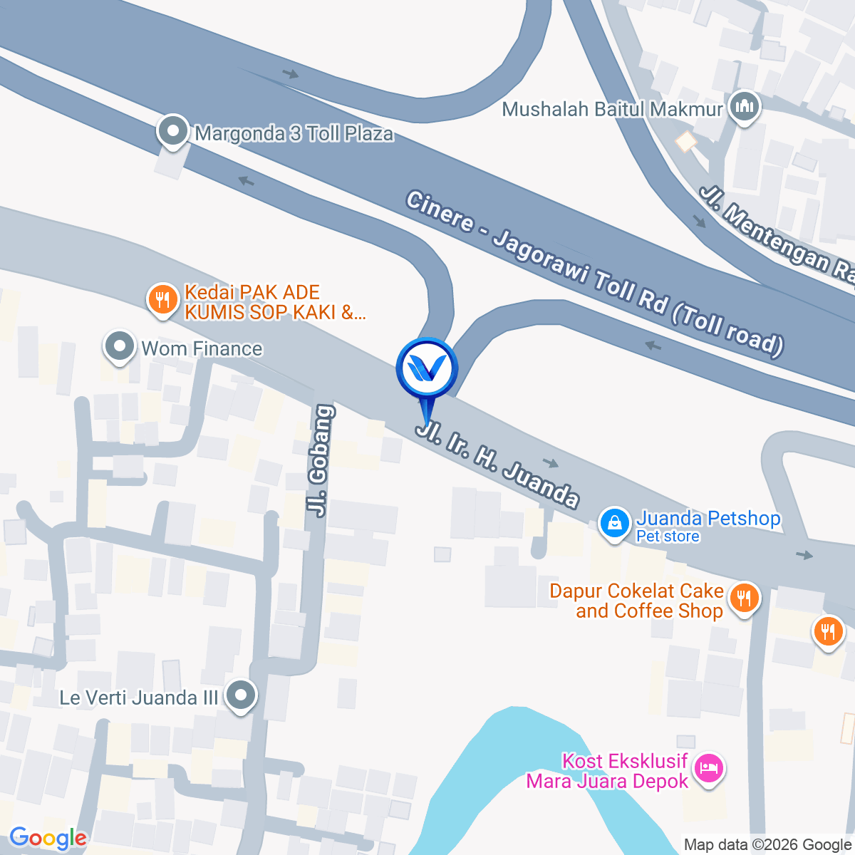 Peta Lokasi Jl. Ir. H. Juanda, Depok