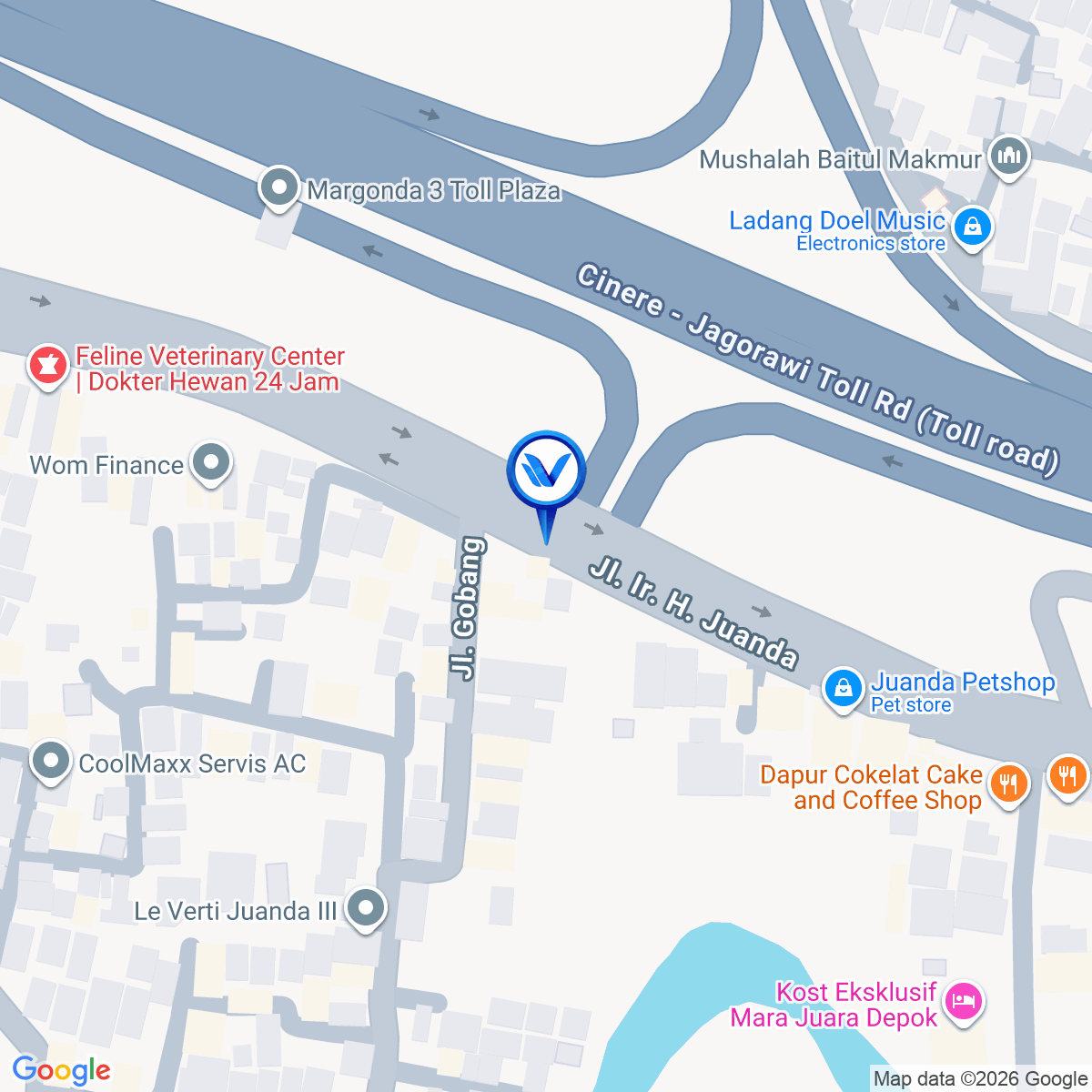 Peta Lokasi Jl. Ir. H. Juanda, Depok