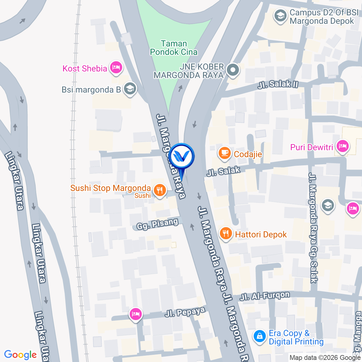 Peta Lokasi Jl. Margonda Raya (Simpang UI) B,Depok