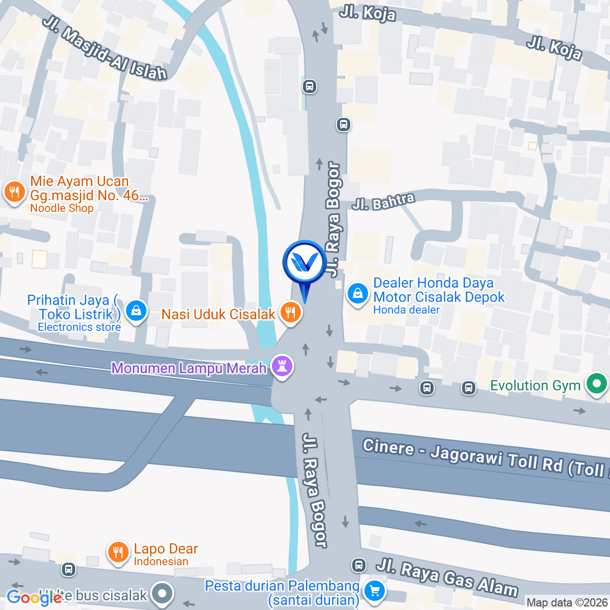 Peta Lokasi Jl. Raya Bogor, Depok