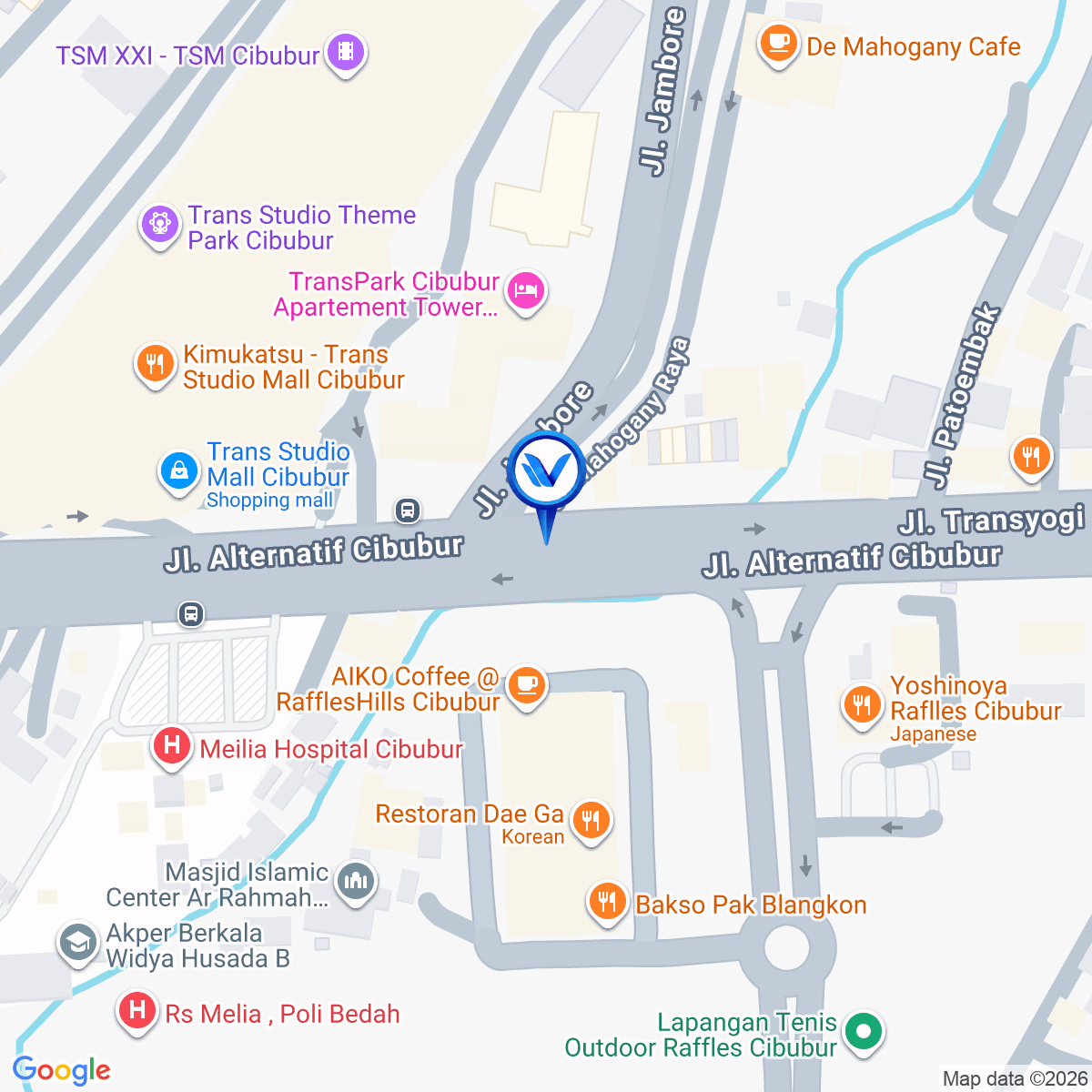 Peta Lokasi Jl. Alternatif Transyogi (Trans Studio Mall), Depok