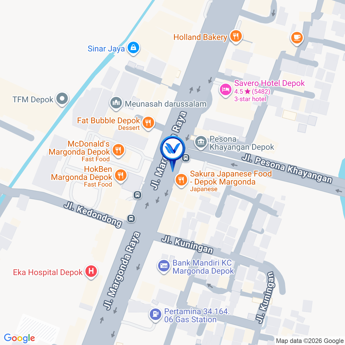 Peta Lokasi JL. RAYA MARGONDA, DEPOK
