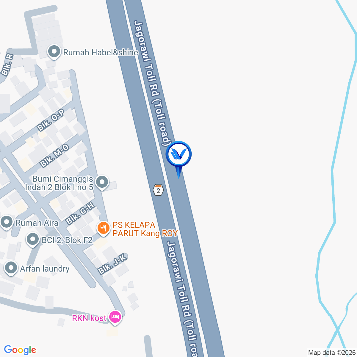 Peta Lokasi TOL JAGORAWI KM.17+500 A, DEPOK