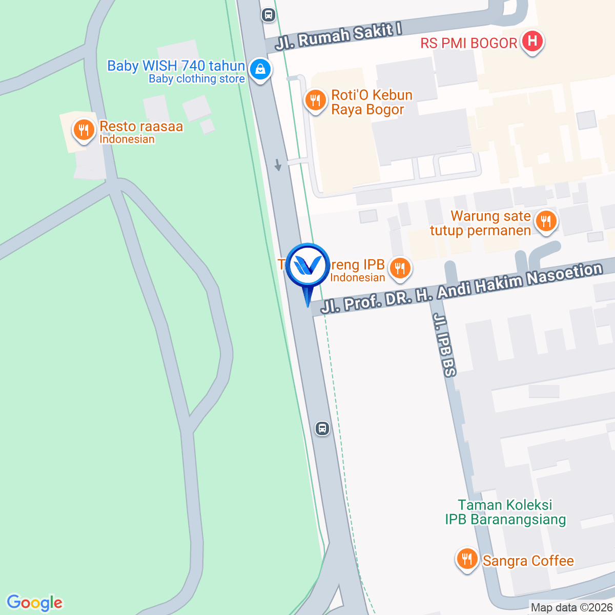 Peta Lokasi JL. Raya Pajajaran (kampus IPB Barangsiang), Bogor