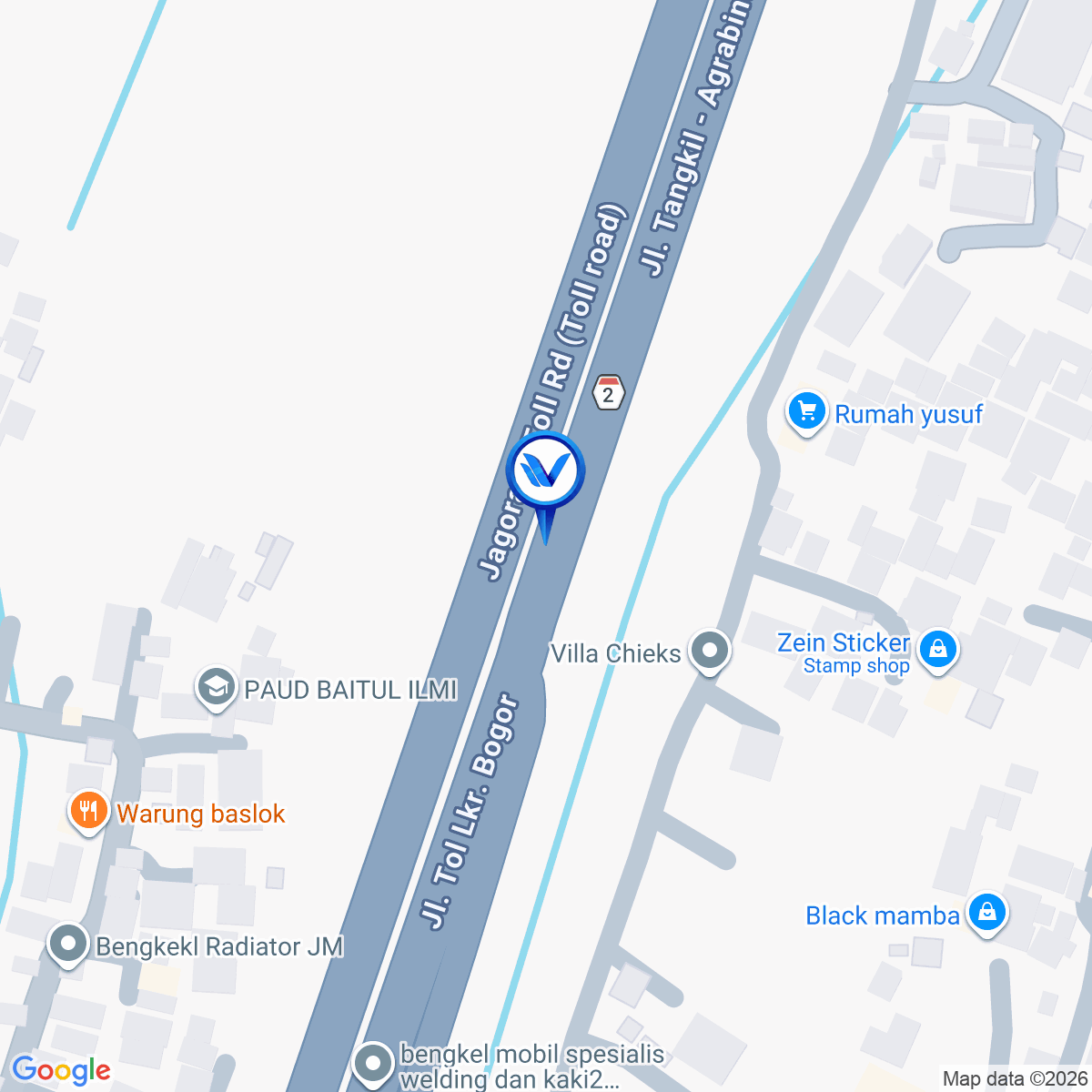 Peta Lokasi JL. Tol Jagorawi KM 36, Bogor