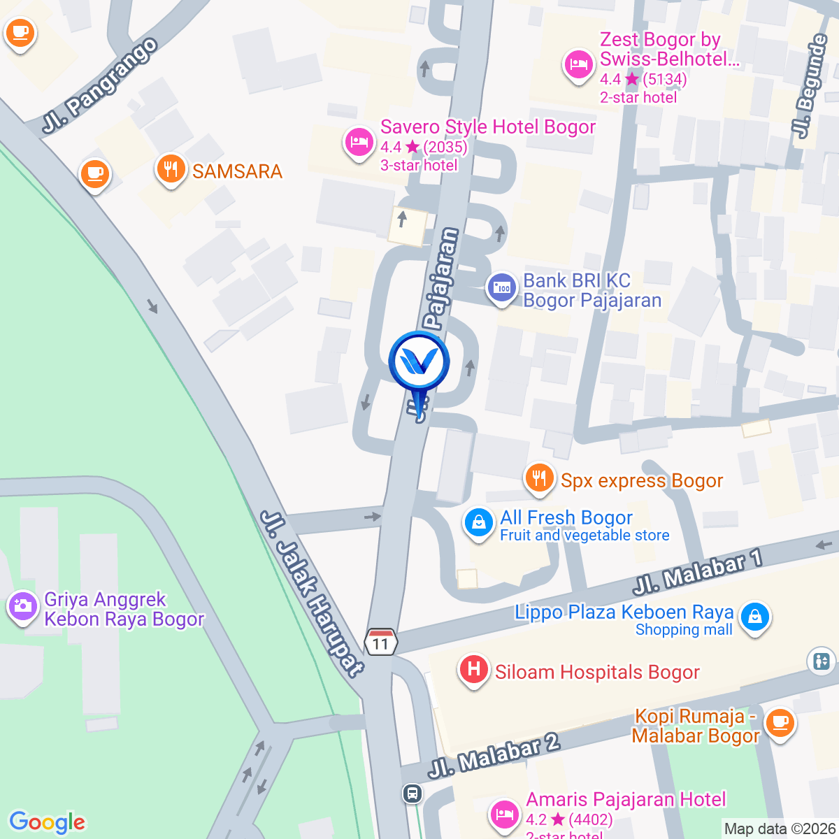 Peta Lokasi JL. Pajajaran (Dekat Garda Oto), Bogor