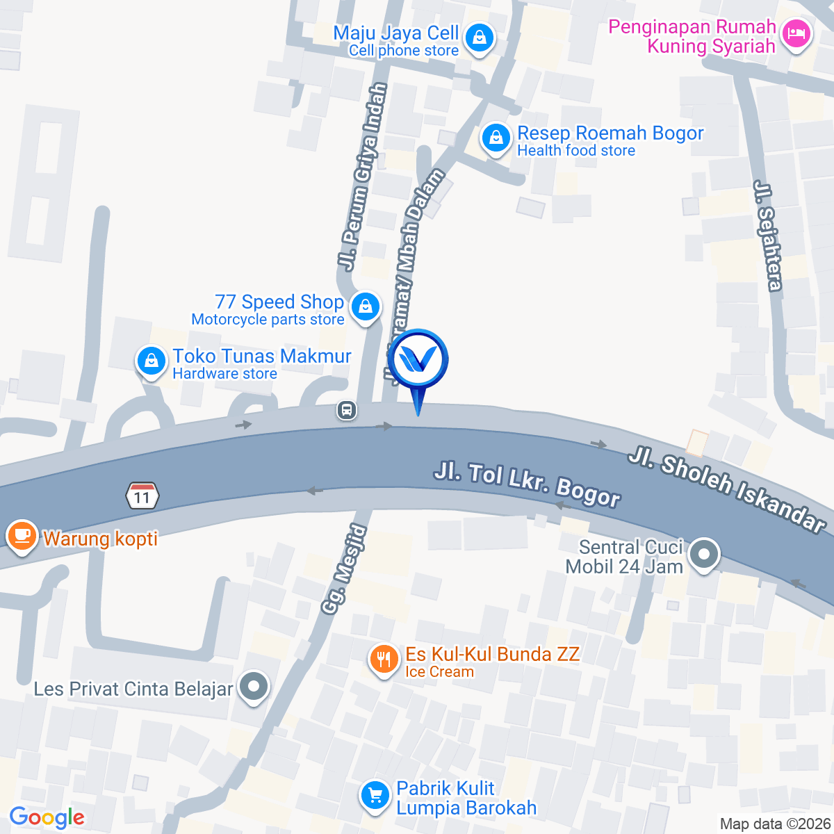 Peta Lokasi JL. KH. Soleh Iskandar (Pangkalan Pasir), Bogor