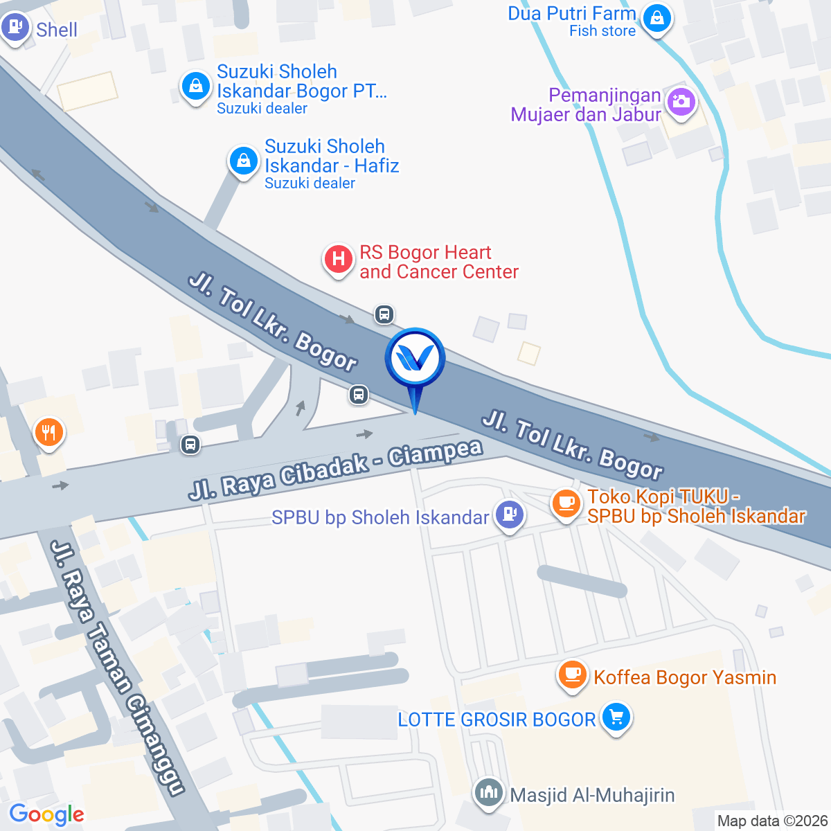 Peta Lokasi JL. Raya Sholeh Iskandar, Bogor