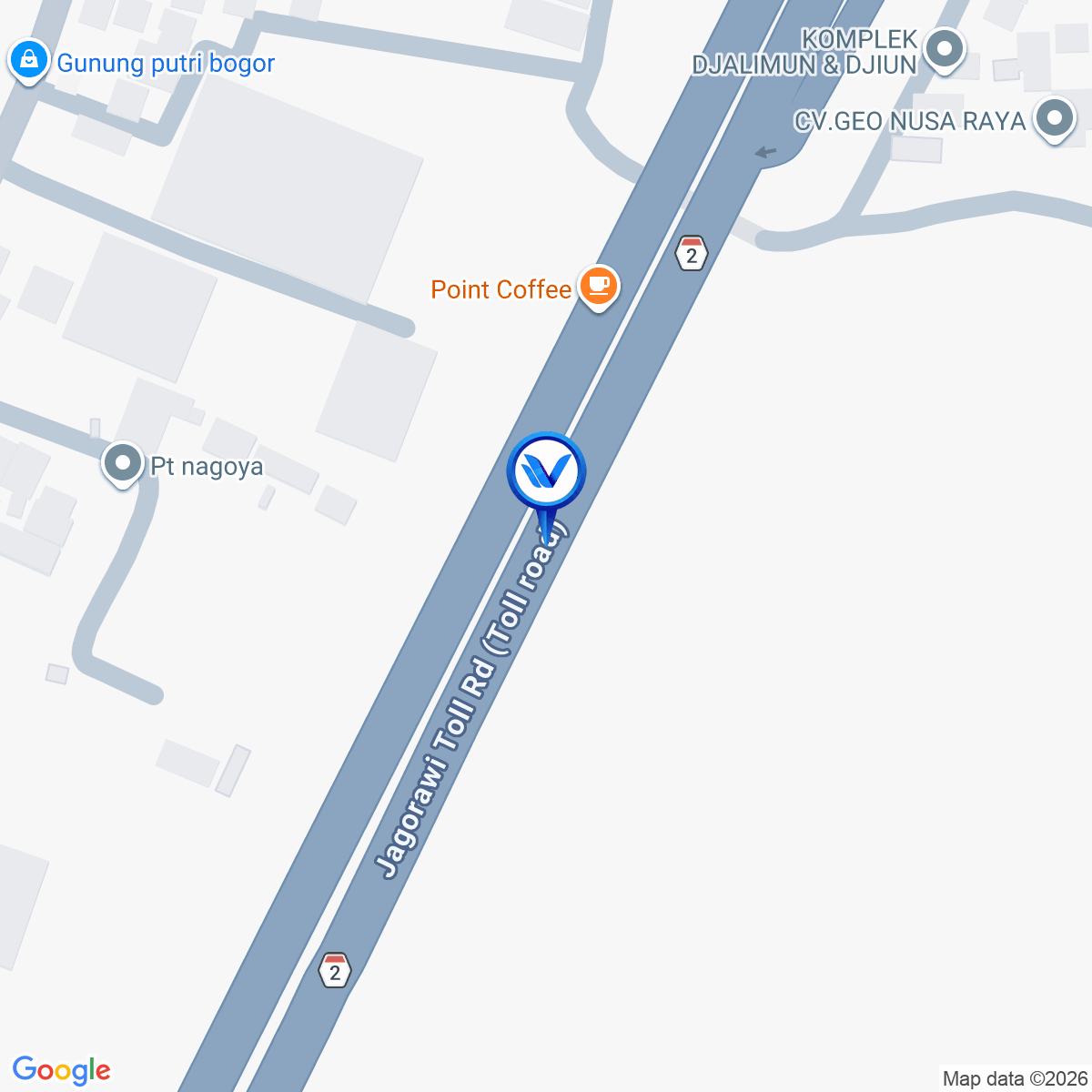 Peta Lokasi TOL Jagorawi KM 24+700A, Bogor