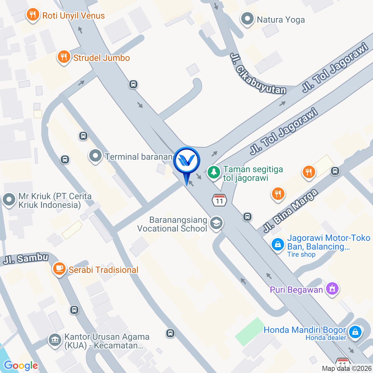 Peta Lokasi JL. Pajajaran (Depan Terminal Baranangsiang), Bogor