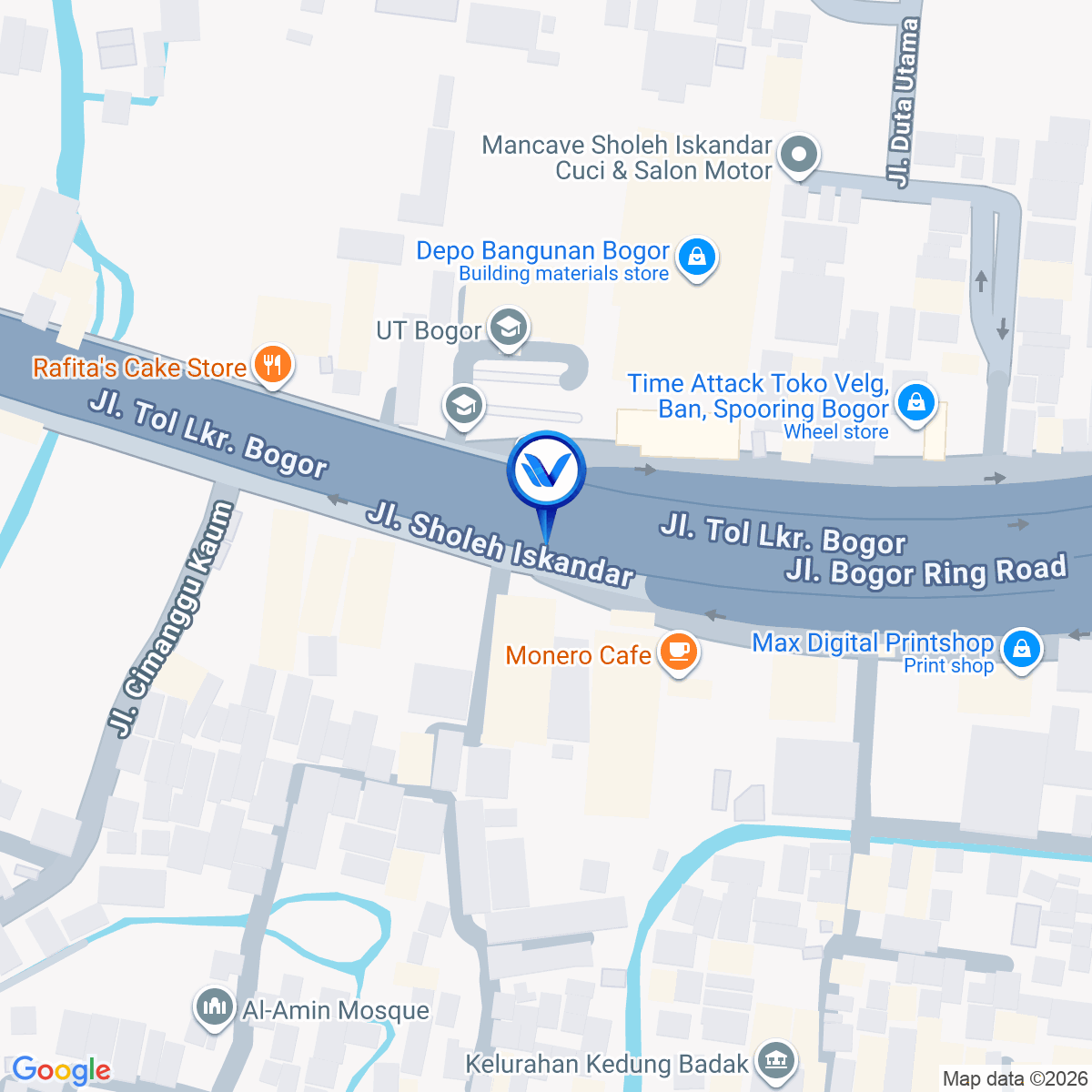 Peta Lokasi JL. Soleh Iskandar (Exit Tol Borr Gedung Halang), Bogor