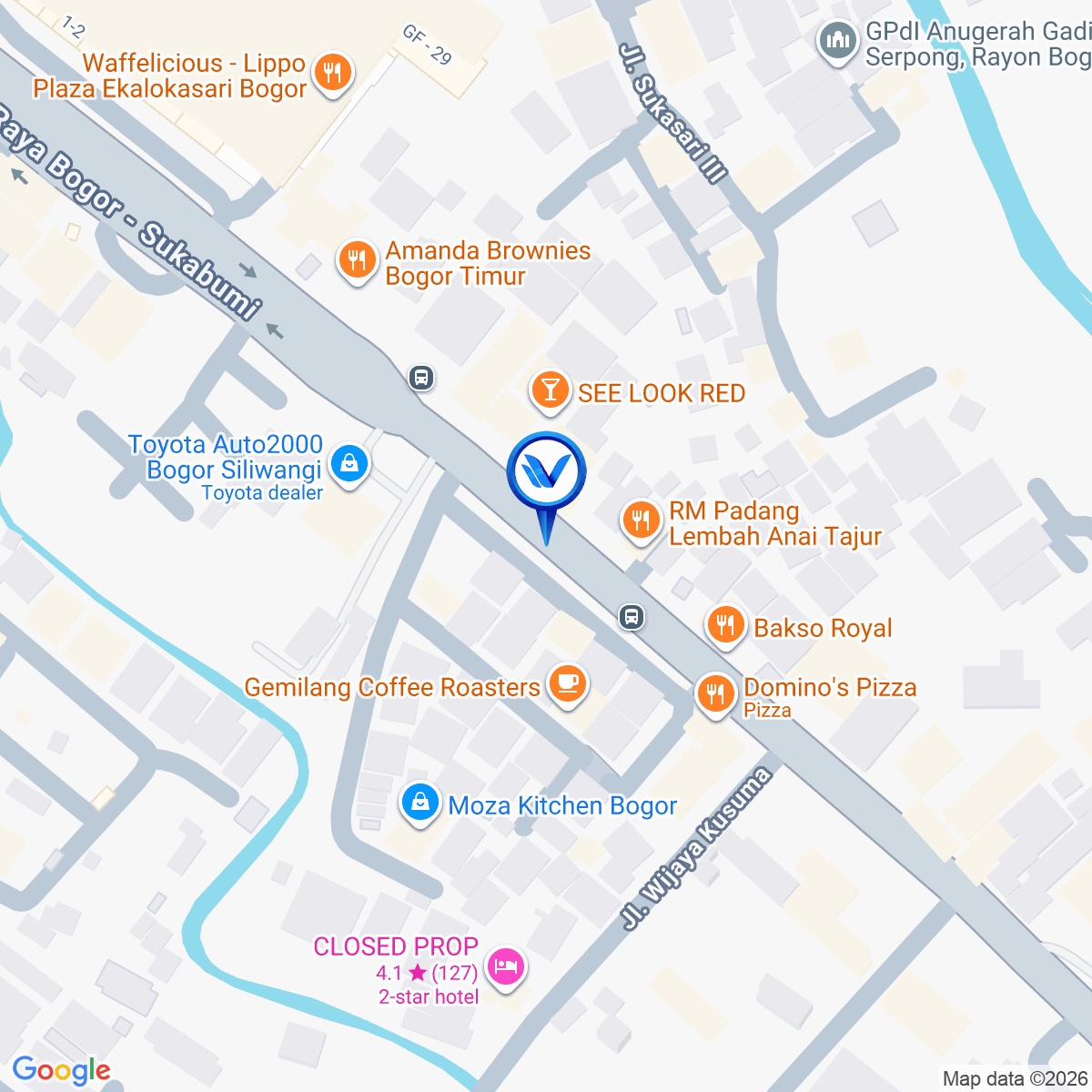 Peta Lokasi JL. Raya Tajur - Sukasari (Dekat Lippo Plaza Ekalokasari), Bogor