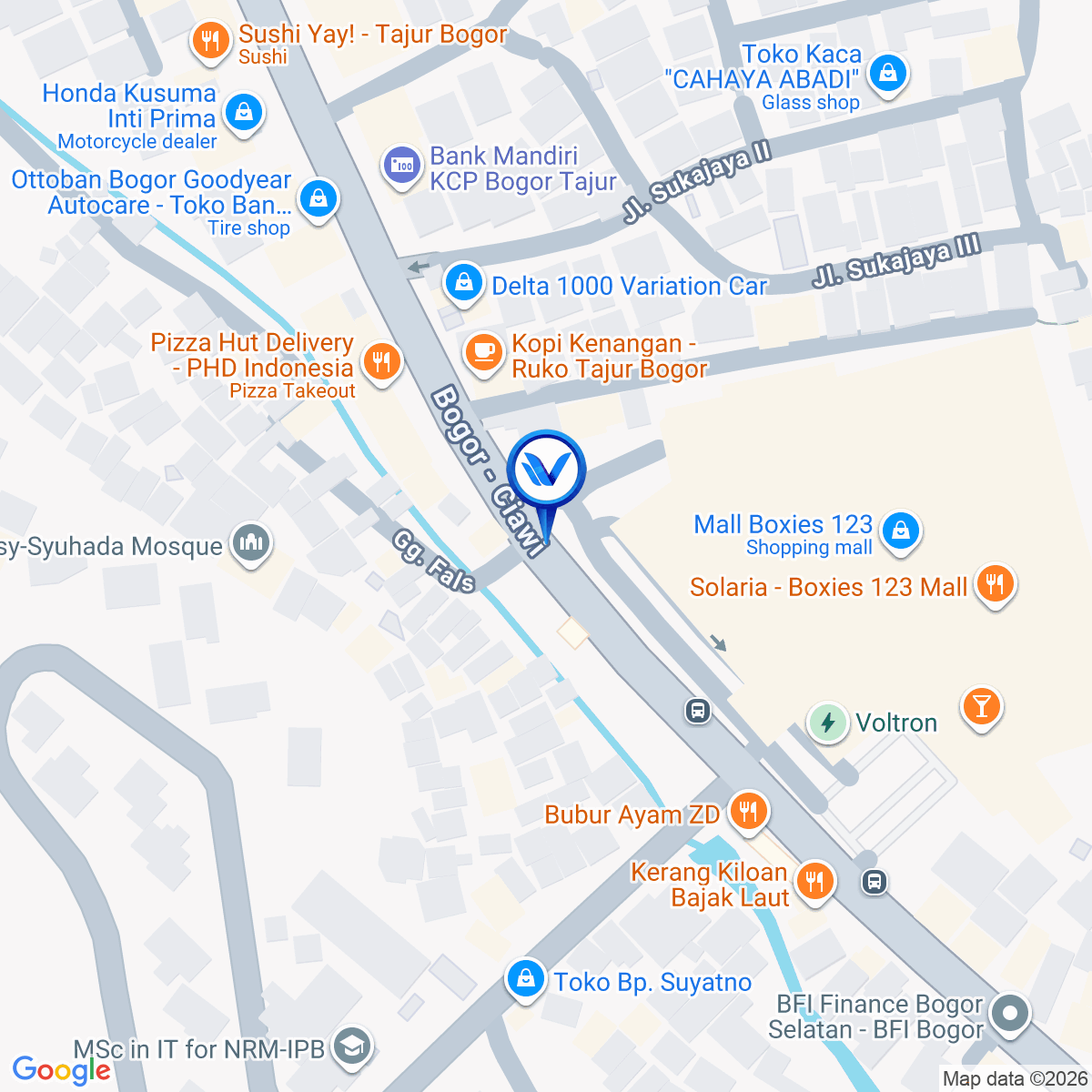 Peta Lokasi JL. Raya Tajur (Sebrang Mall Boxies123), Bogor