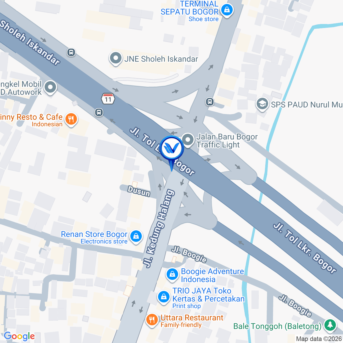 Peta Lokasi JL. KH. Soleh Iskandar (Perempatan BORR), Bogor