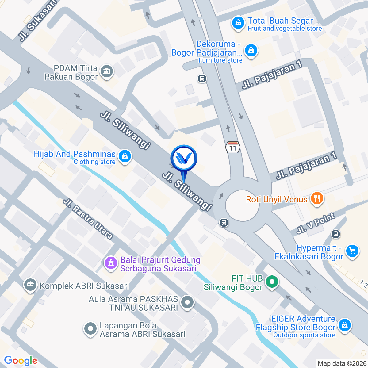 Peta Lokasi JL. Siliwangi (dekat PDAM), Bogor