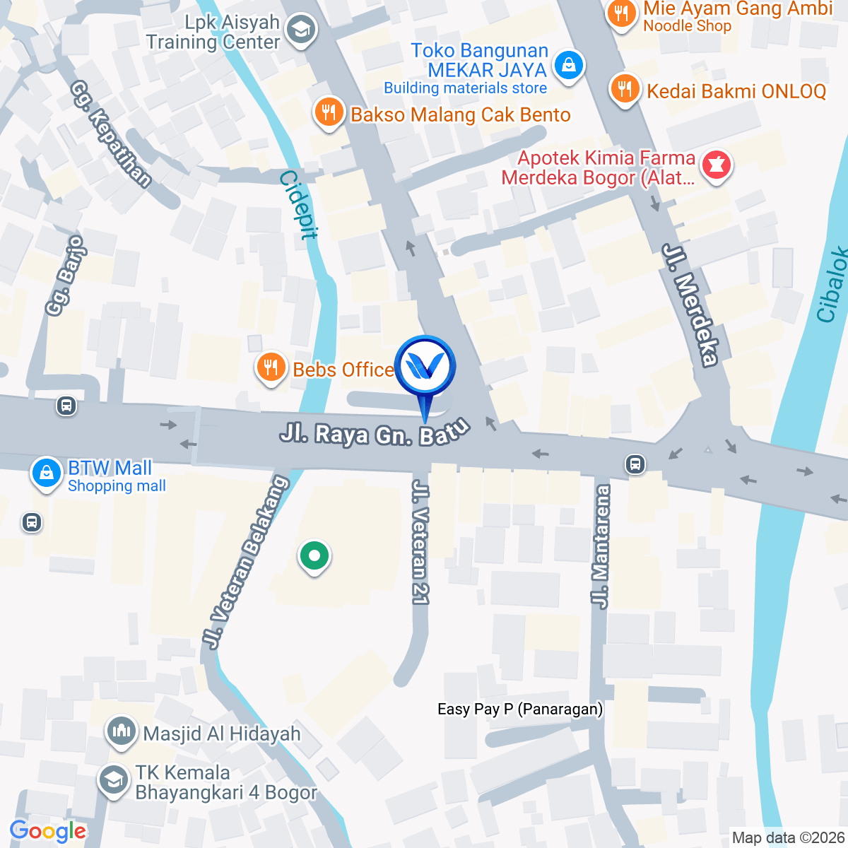 Peta Lokasi JL. Veteran (Sebrang CitiPlaza), Bogor