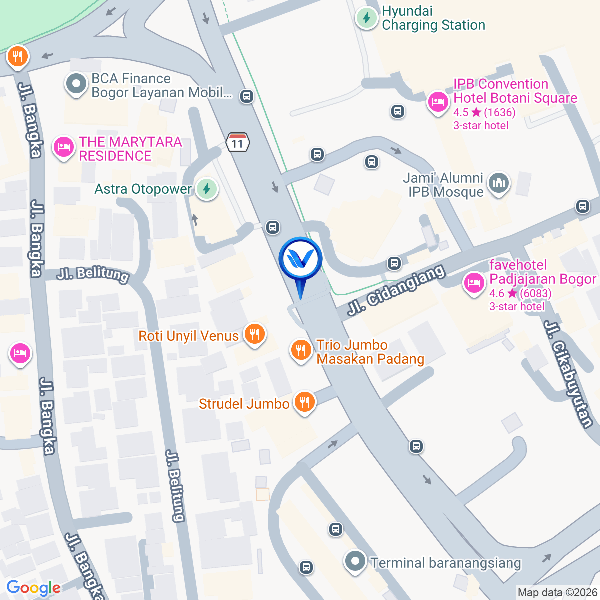 Peta Lokasi JL. Raya Padjajaran (Depan Ngesti), Bogor