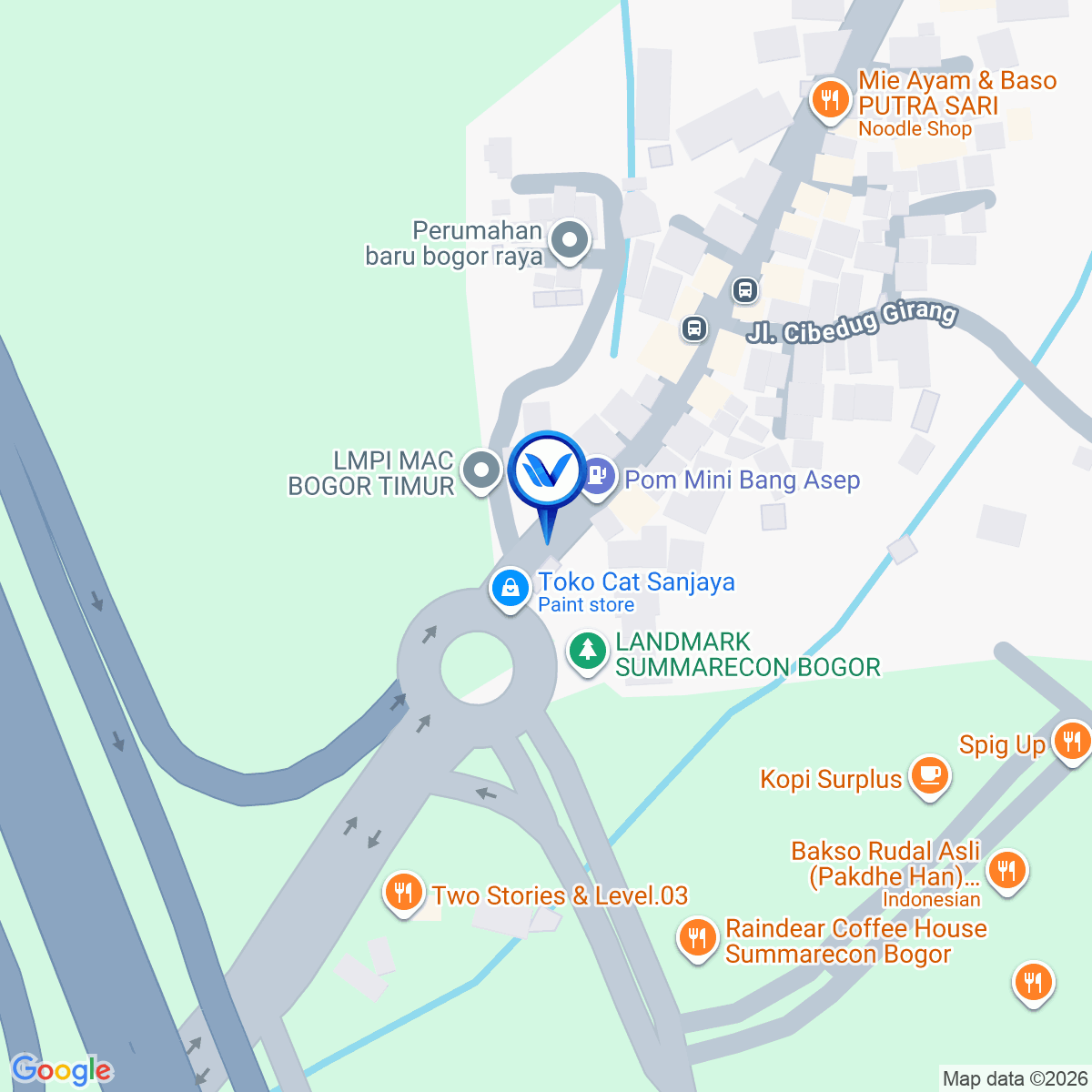 Peta Lokasi JL. Sukaraja - Katulampa (Bunderan Summarecon), Bogor