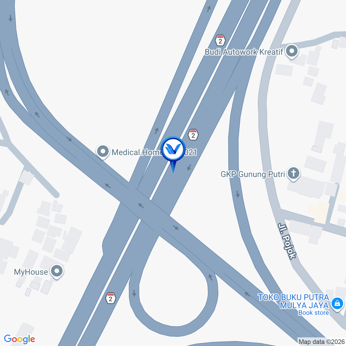 Peta Lokasi TOL Jagorawi KM 24 + 100, Bogor