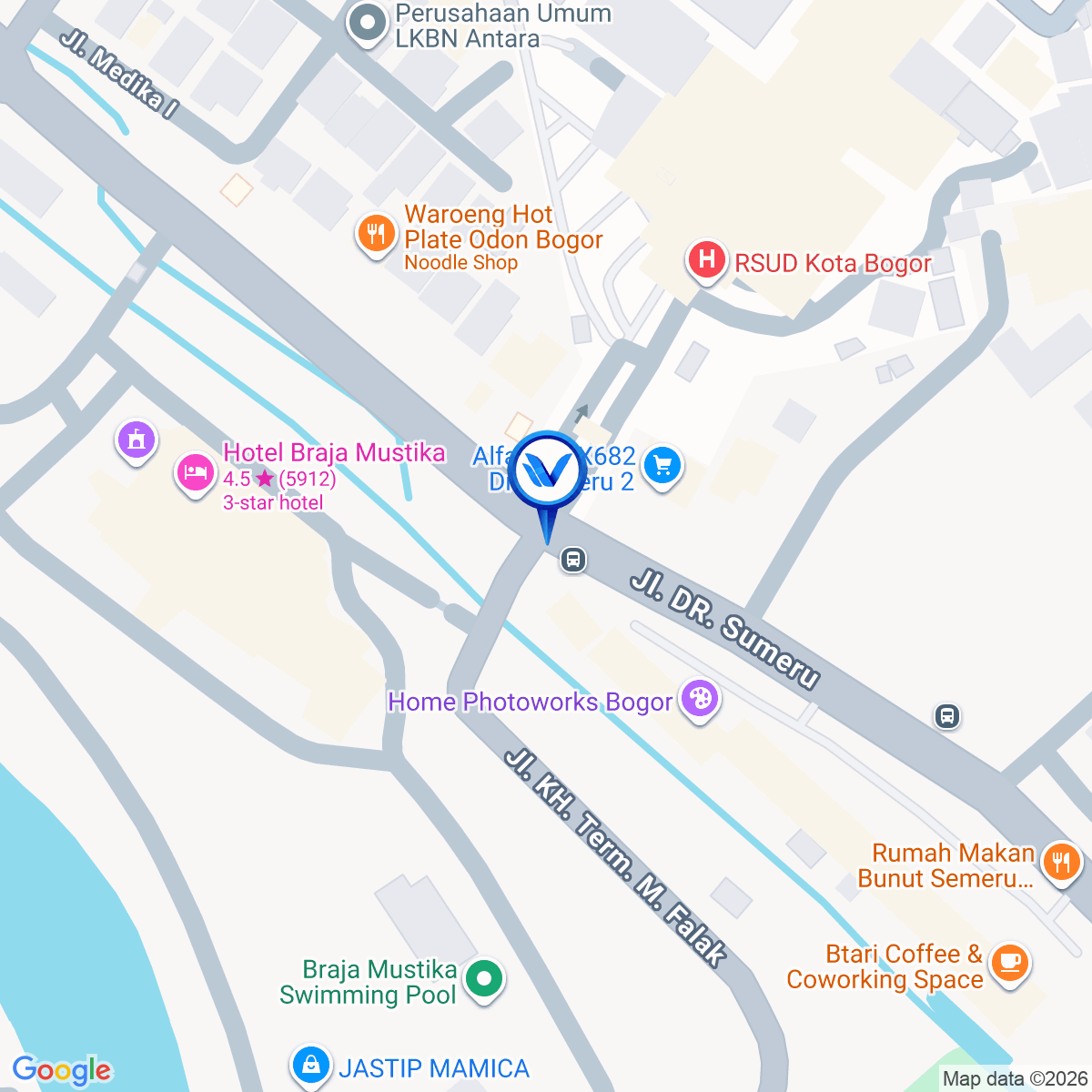 Peta Lokasi JL. DR. Semeru (Seberang RSUD), Bogor