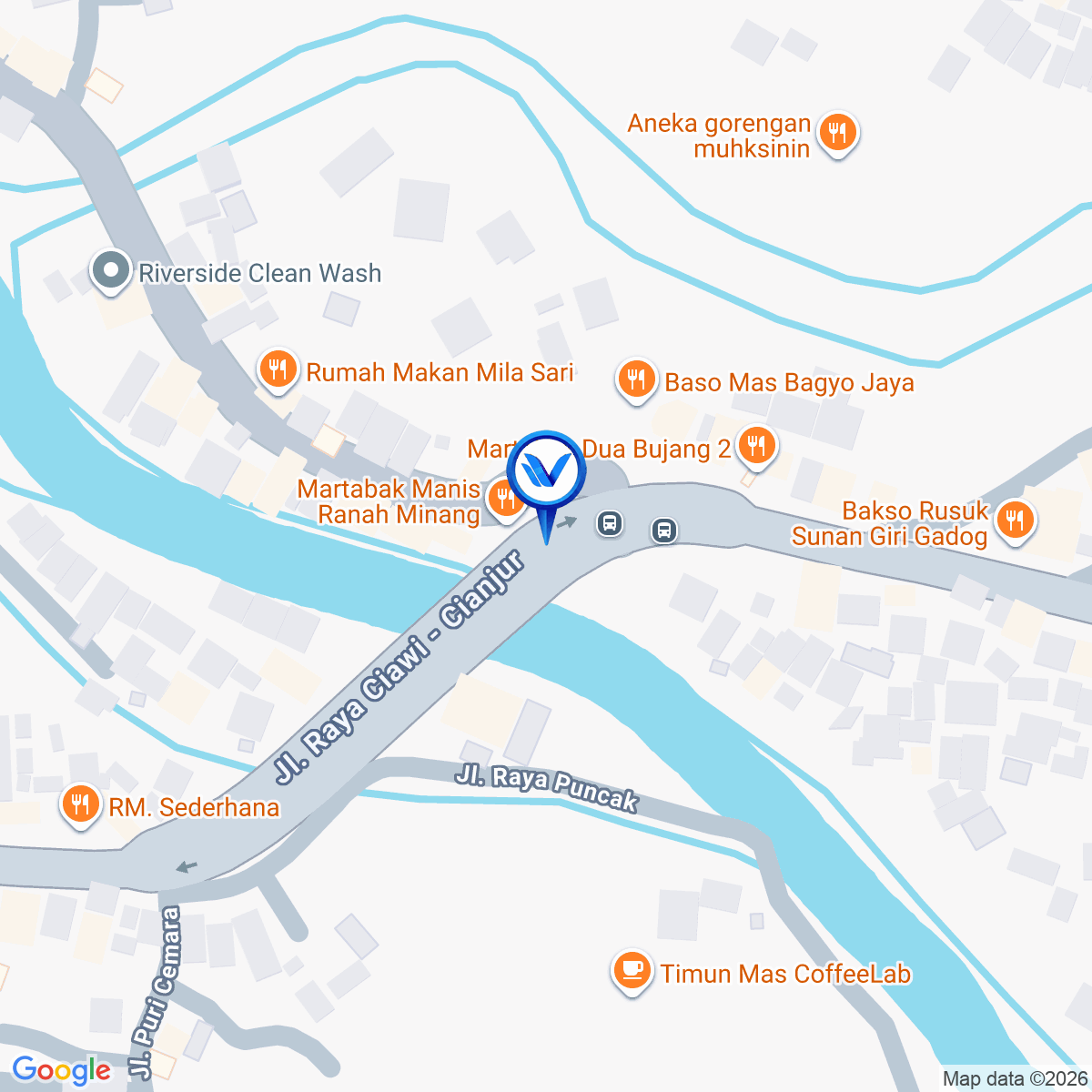 Peta Lokasi JL. Raya Puncak (Jembatan Gadog), Bogor